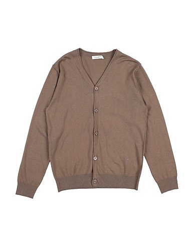 PAOLO PECORA Cardigan Khaki 45% Cotton, 35% Flax, 20% Polyester