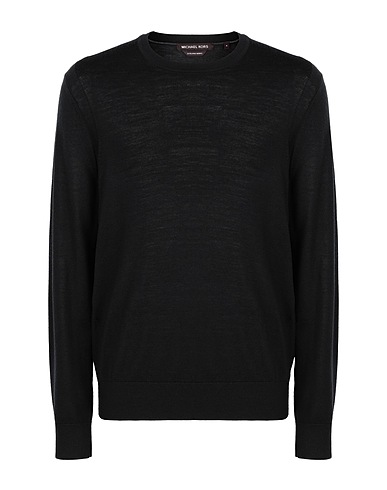 MICHAEL KORS MENS Jumper MERINO CREW Black 100% Merino Wool