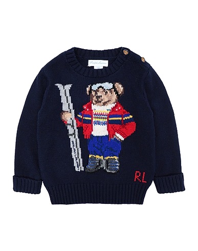 POLO RALPH LAUREN Pullover Ski Bear Cotton-Blend Sweater Nachtblau 92% Baumwolle, 7% Wolle, 1% Andere Fasern