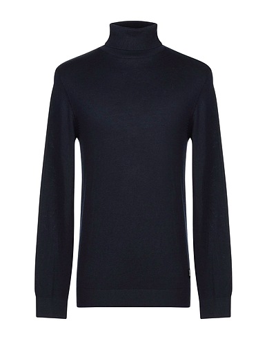 JACK & JONES Turtleneck Midnight blue 60% Cotton, 20% Nylon, 20% Viscose