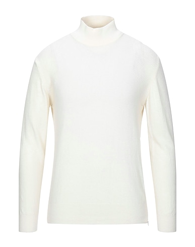 DANIELE ALESSANDRINI HOMME Sweater with zip Ivory 35% Polyamide, 30% Viscose, 30% Wool, 5% Cashmere
