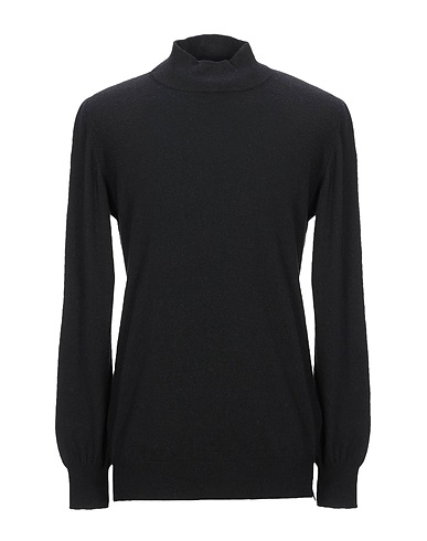 DANIELE ALESSANDRINI HOMME Sweater with zip Black 35% Polyamide, 30% Viscose, 30% Wool, 5% Cashmere