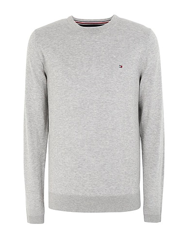 TOMMY HILFIGER Pullover CORE COTTON-SILK CNE Grigio chiaro 89% Cotone, 11% Seta