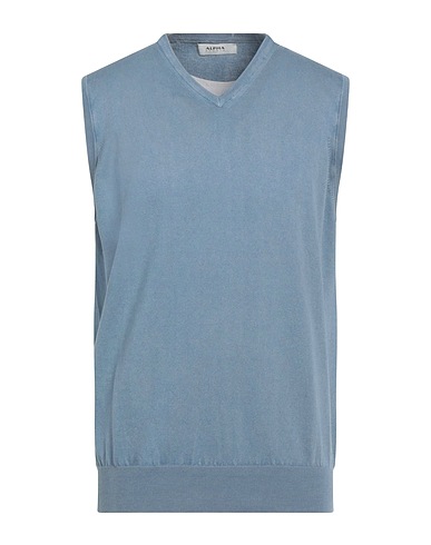 ALPHA STUDIO Sleeveless sweater Sky blue 100% Cotton