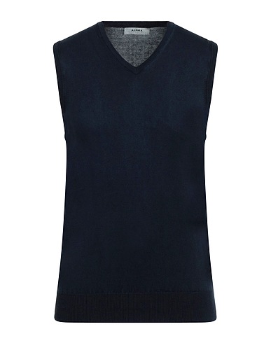 ALPHA STUDIO Sleeveless sweater Midnight blue 100% Cotton
