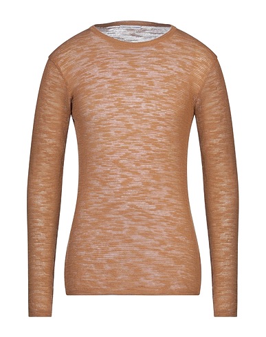 GREY DANIELE ALESSANDRINI Jumper Camel 93% Cotton, 7% Polyamide