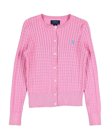 POLO RALPH LAUREN カーディガン Mini-Cable Cotton Cardigan
 ピンク コットン 100%