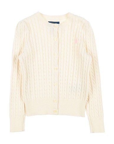 POLO RALPH LAUREN Cardigan Mini-Cable Cotton Cardigan
 Cream 100% Cotton