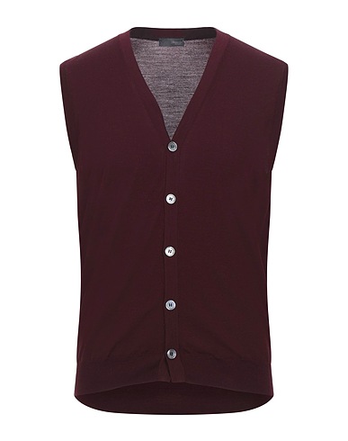 DRUMOHR Cardigan MODERN Burgundy 100% Super 140s Wool