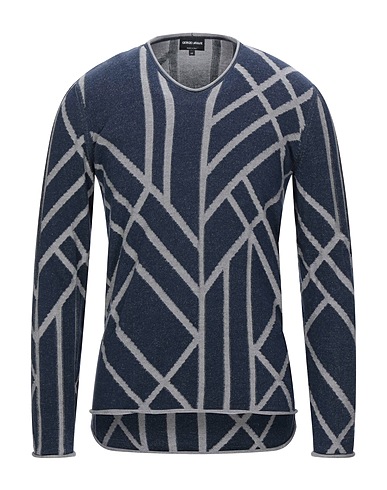 GIORGIO ARMANI Sweater Midnight blue 90% Cotton, 10% Cashmere