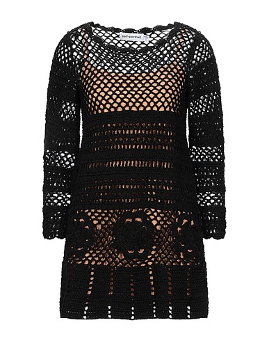 SELF-PORTRAIT Kurzes Kleid Schwarz 100% Baumwolle