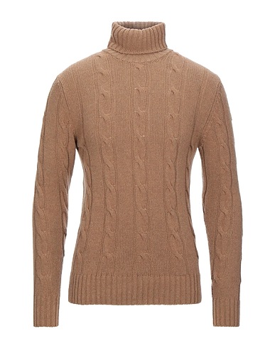 GREY DANIELE ALESSANDRINI Turtleneck Camel 80% Wool, 20% Polyamide