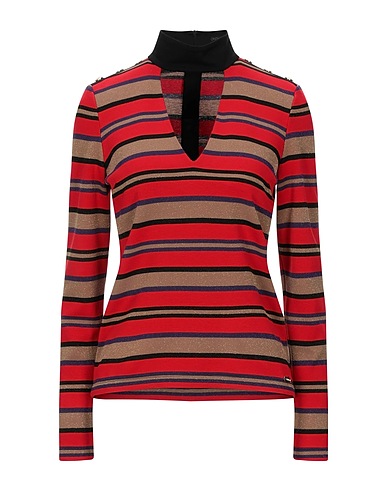 CRISTINAEFFE Polo neck Red 79% Viscose, 15% Polyester, 4% Polyamide, 2% Elastane, Nylon