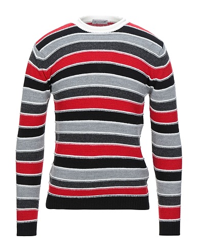 DANIELE ALESSANDRINI HOMME Sweater Red 75% Acrylic, 10% Viscose, 10% Wool, 5% Alpaca wool