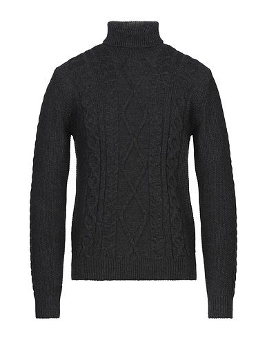 CRISTIANO FISSORE Polo neck Charcoal 50% Acrylic, 20% Wool, 20% Alpaca wool, 10% Viscose
