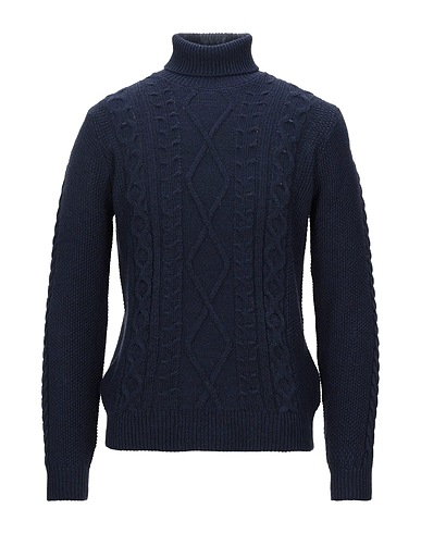 CRISTIANO FISSORE Polo neck Midnight blue 50% Acrylic, 20% Wool, 20% Alpaca wool, 10% Viscose