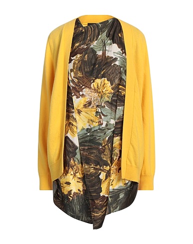 ERIKA CAVALLINI Cardigan Yellow 90% Virgin Wool, 10% Cashmere, Silk