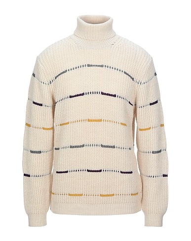 GREY DANIELE ALESSANDRINI Polo neck Ivory 75% Acrylic, 10% Viscose, 10% Wool, 5% Alpaca wool