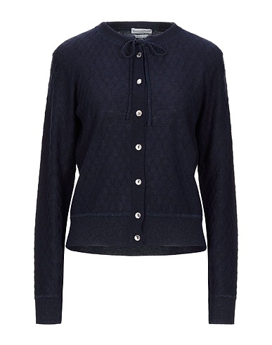 BALLANTYNE Cardigan Midnight blue 85% Wool, 12% Viscose, 3% Metallic Polyester