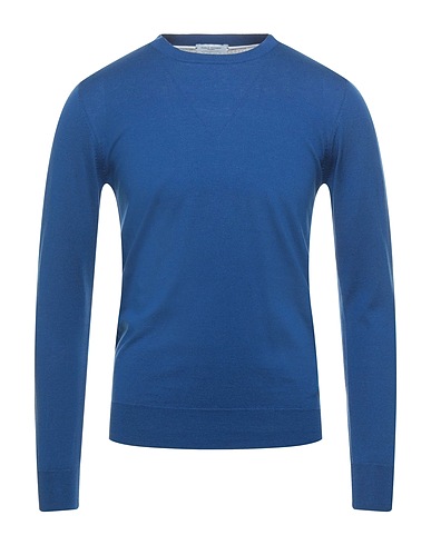 PAOLO PECORA Pullover Königsblau 70% Seide, 30% Baumwolle