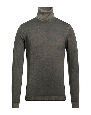 ALPHA STUDIO Polo neck Military green 100% Merino Wool