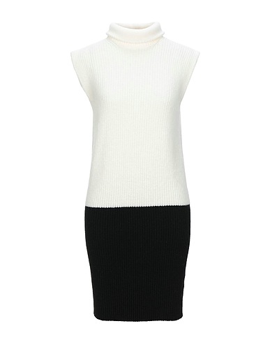 GAëLLE Paris Sheath dress White 34% Acrylic, 24% Wool, 21% Polyamide, 21% Polyester