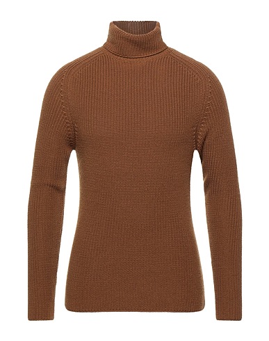 VNECK Turtleneck Brown 100% Merino Wool