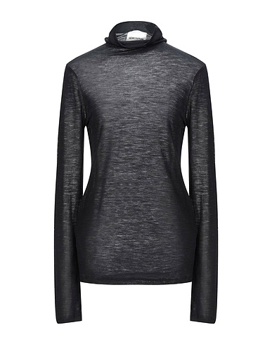 SEMICOUTURE Polo neck Black 75% Wool, 25% Polyamide