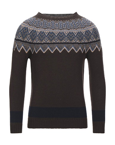 ALPHA STUDIO Jumper Dark brown 100% Merino Wool
