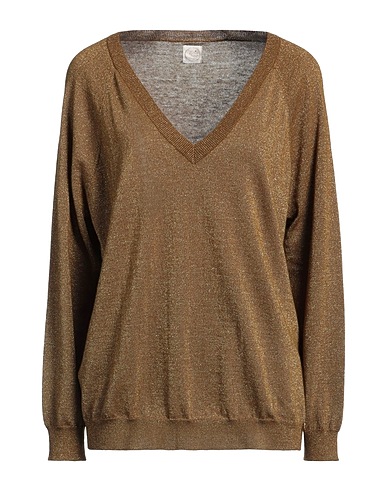 DES PETITS HAUTS Jumper Military green 75% Merino Wool, 25% Lurex®