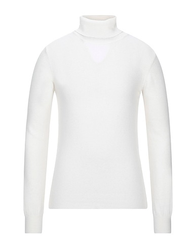 DANIELE ALESSANDRINI HOMME Turtleneck White 35% Polyamide, 30% Viscose, 30% Wool, 5% Cashmere