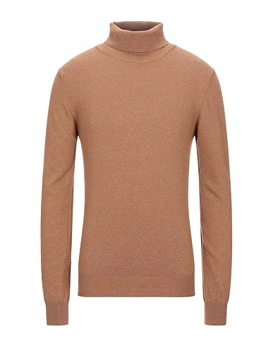 DANIELE ALESSANDRINI HOMME Polo neck Camel 35% Polyamide, 30% Viscose, 30% Wool, 5% Cashmere