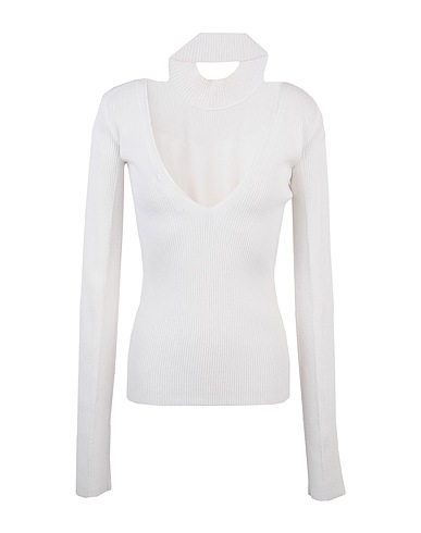 HELMUT LANG Polo neck White 65% Viscose, 35% Nylon