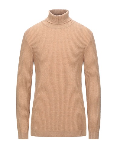GREY DANIELE ALESSANDRINI Polo neck Camel 45% Wool, 30% Viscose, 15% Polyamide, 10% Cashmere