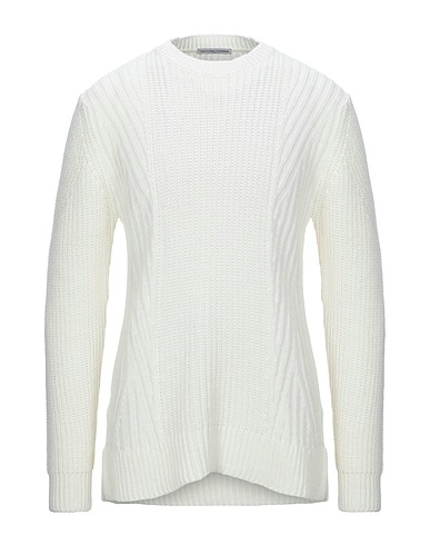 GREY DANIELE ALESSANDRINI Jumper White 75% Acrylic, 10% Viscose, 10% Wool, 5% Alpaca wool