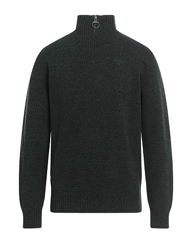 BARBOUR Sweater with zip Dark green 100% Wool