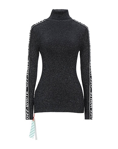 OFF-WHITE™ Polo neck Black 65% Viscose, 26% Polyester, 9% Metallic Polyester