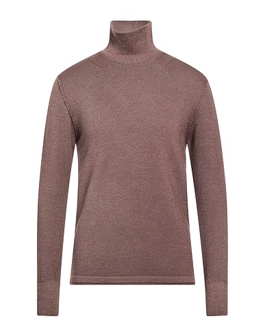 PAOLO PECORA Polo neck Light brown 100% Virgin Wool