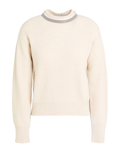 BRUNELLO CUCINELLI Cashmere jumper Ivory 100% Cashmere, Brass
