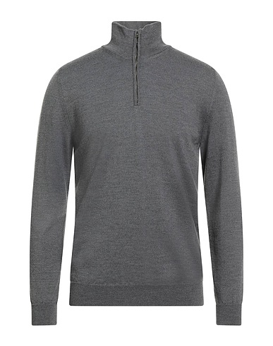 +39 MASQ Pullover mit Zipper  Blei 100% Schurwolle