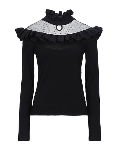 CAVALLI CLASS Polo neck Black 70% Viscose, 30% Polyester, Polyamide