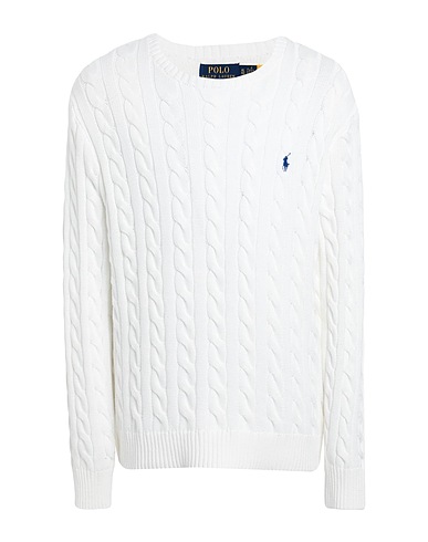 POLO RALPH LAUREN Jumper CABLE-KNIT COTTON SWEATER
 White 100% Cotton