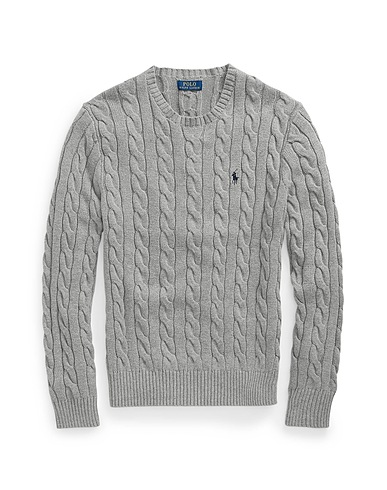 POLO RALPH LAUREN Jumper CABLE-KNIT COTTON SWEATER
 Grey 100% Cotton