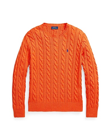 POLO RALPH LAUREN Sweater CABLE-KNIT COTTON SWEATER
 Orange 100% Cotton