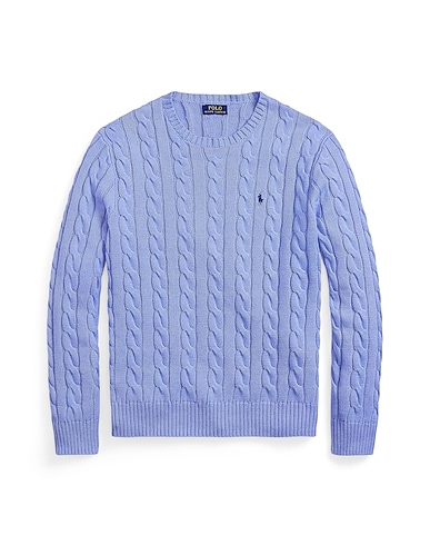 POLO RALPH LAUREN Pullover CABLE-KNIT COTTON SWEATER
 Hellblau 100% Baumwolle