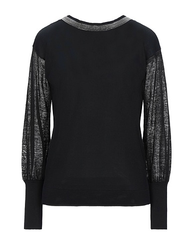 FABIANA FILIPPI Pullover Schwarz 100% Baumwolle, Leinen, Polyamid, Ecobrass