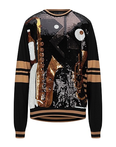 DOLCE&GABBANA Jumper Black 68% Silk, 27% Polyester, 5% Polyamide