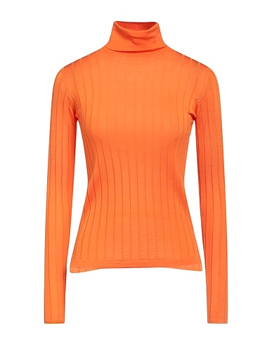 ARAGONA Turtleneck Orange 100% Merino Wool