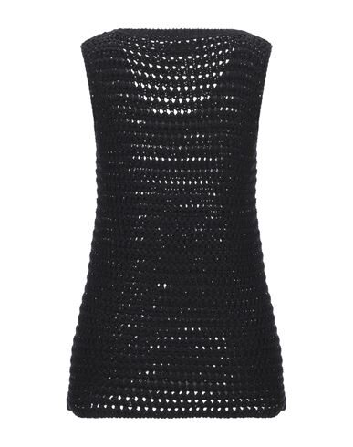Ermanno Scervino Woman Sweater Black Size 10 Cotton, Polyamide, Glass In Black