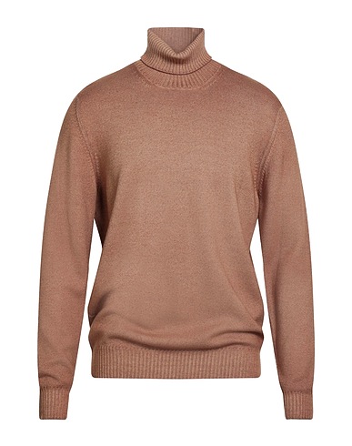 LA FILERIA Polo neck Camel 100% Virgin Wool